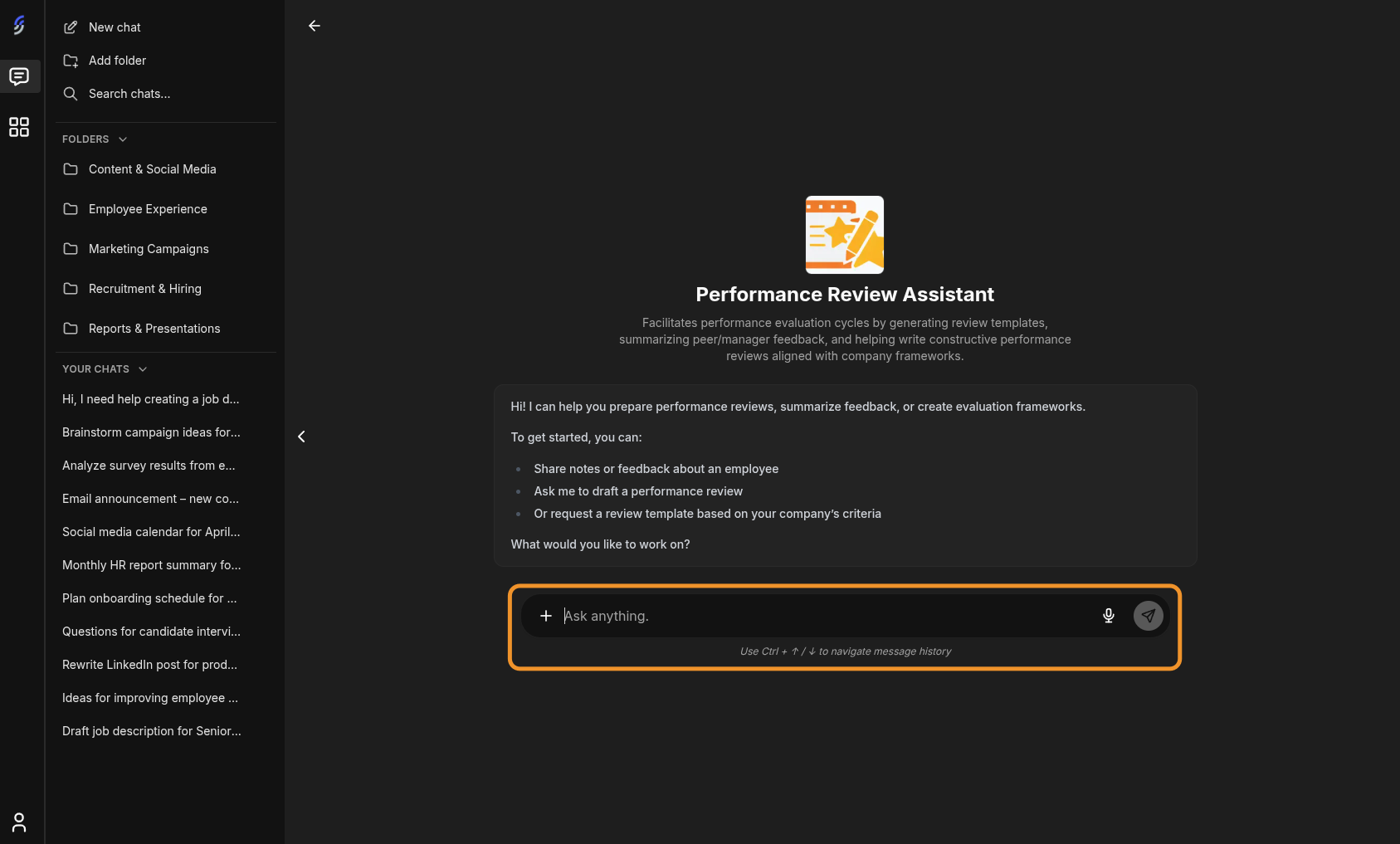 Start chatting with a Company Agent