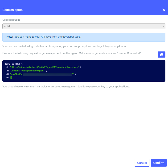 cURL example with API Key
