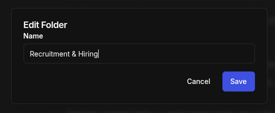 Change folder name dialog
