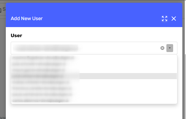 Side panel for adding user