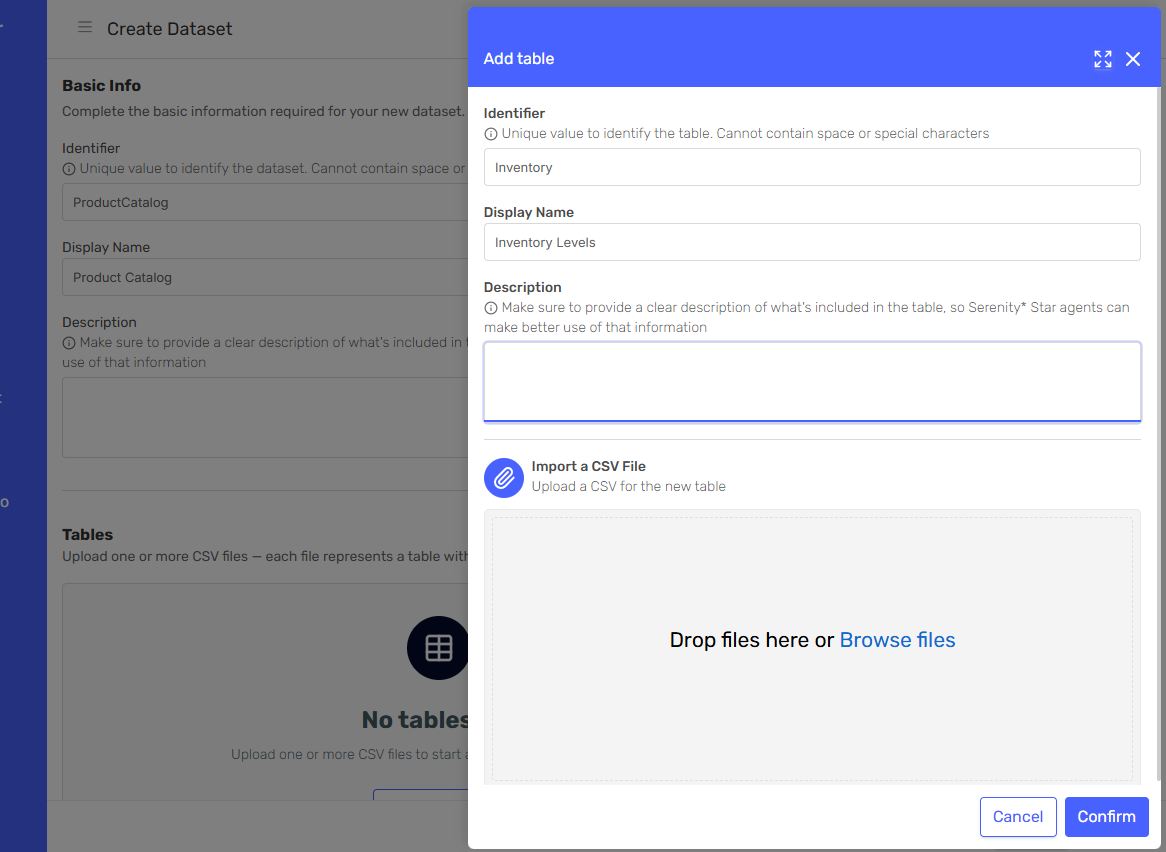 Add table side panel