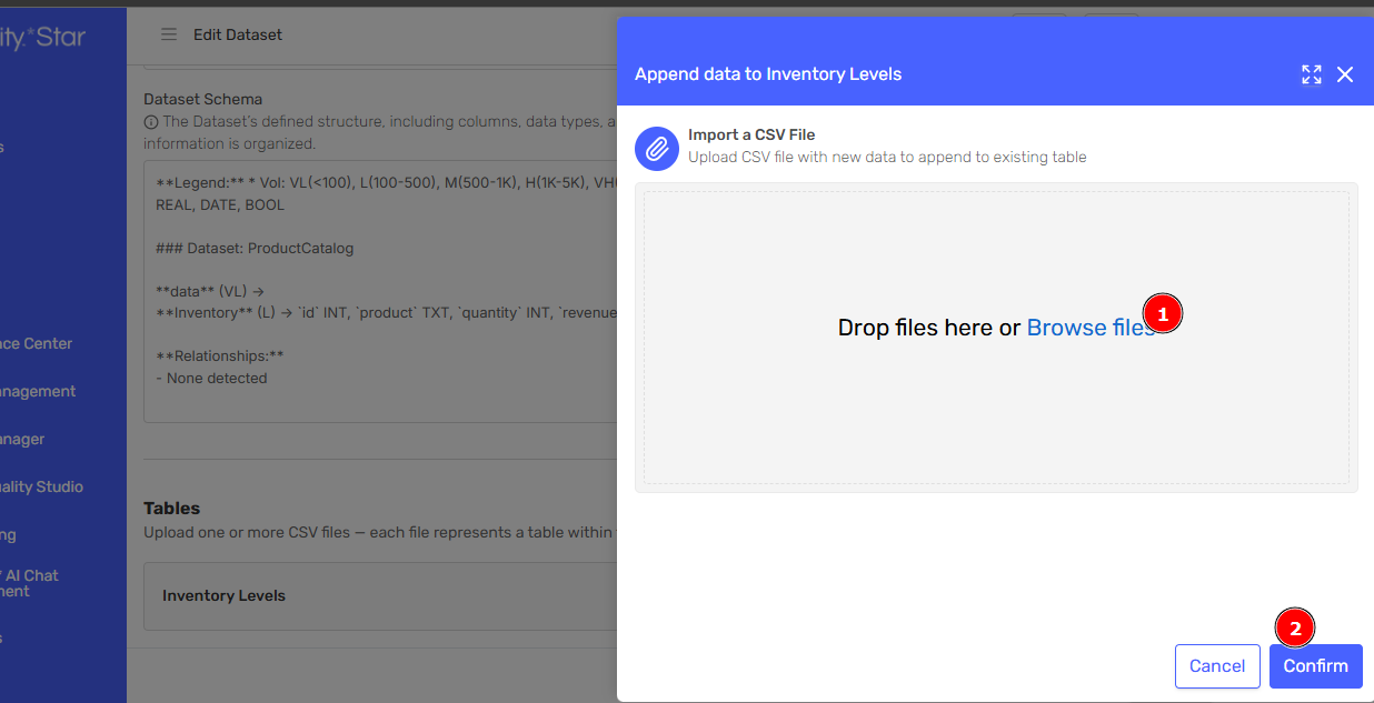 Append data side panel
