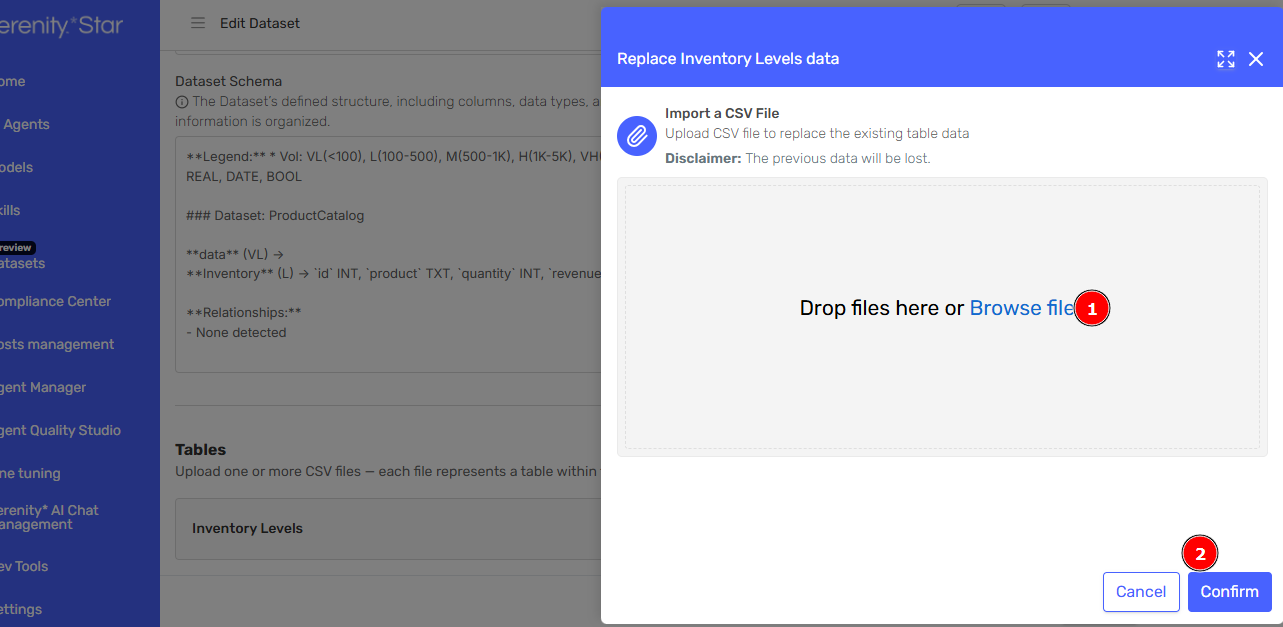 Replace table side panel