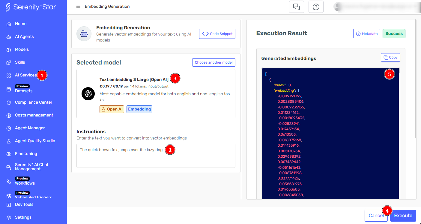 Embedding Generation Serenity Start