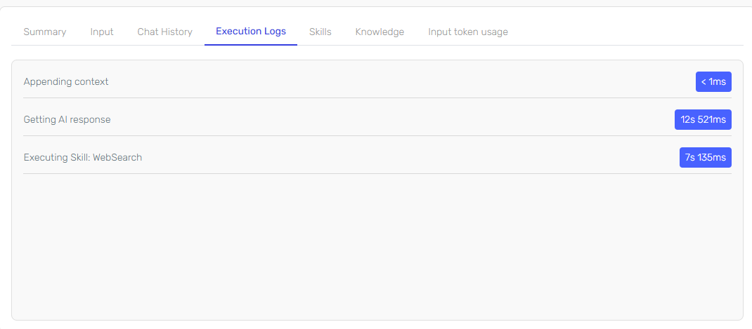Execution Logs Tab