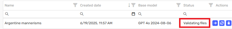 Create fine tuning request