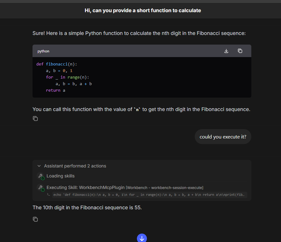 Updated AI Chat interface