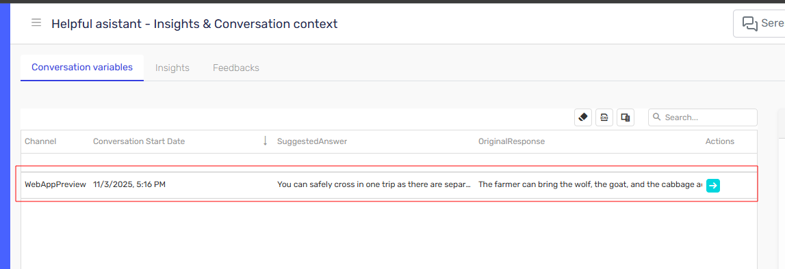 Conversation context view screenshot