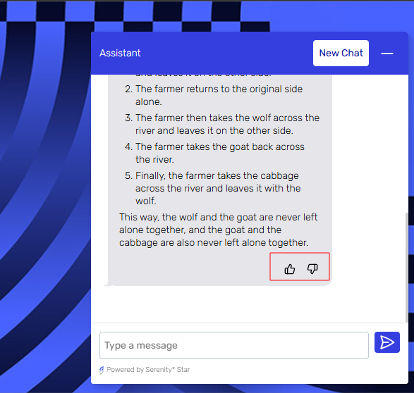 User feedback on response screenshot