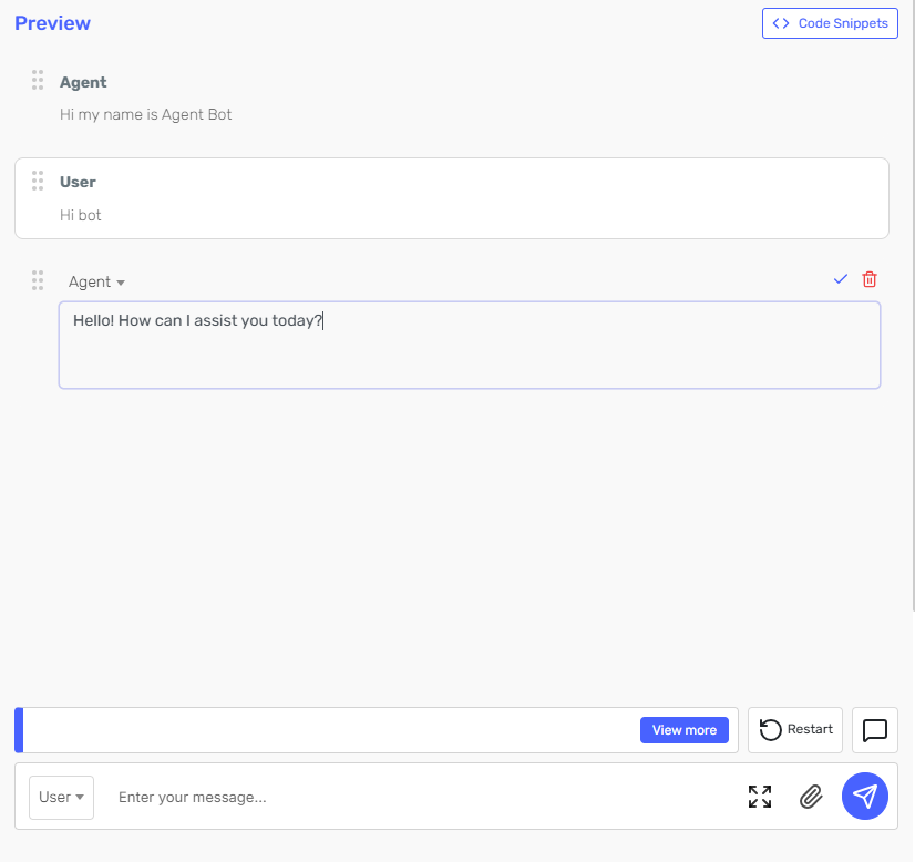 Chat Completion preview in Agent Design Studio