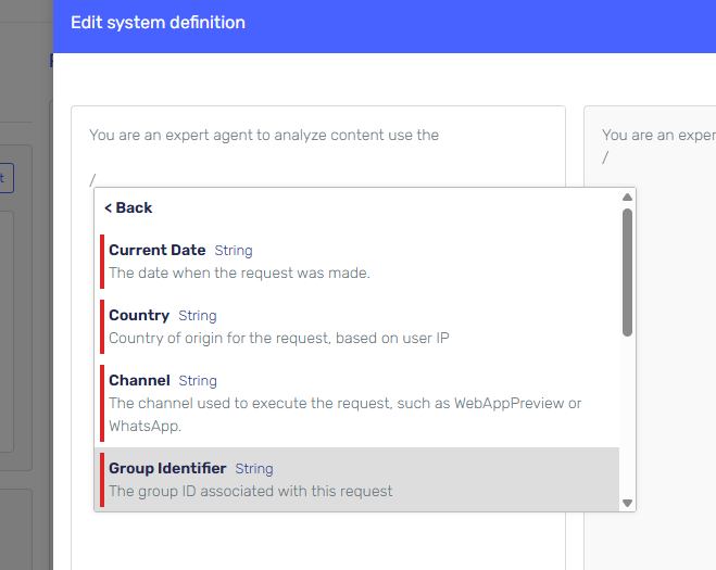 System Context Suggestions