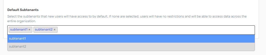 Default subtenant configuration in Compliance Center