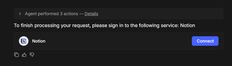 Simplified connection authorization flow in AI Chat