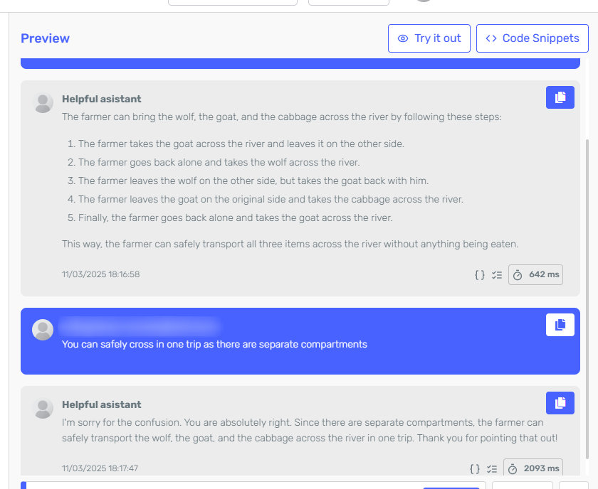 Agent collecting corrections screenshot