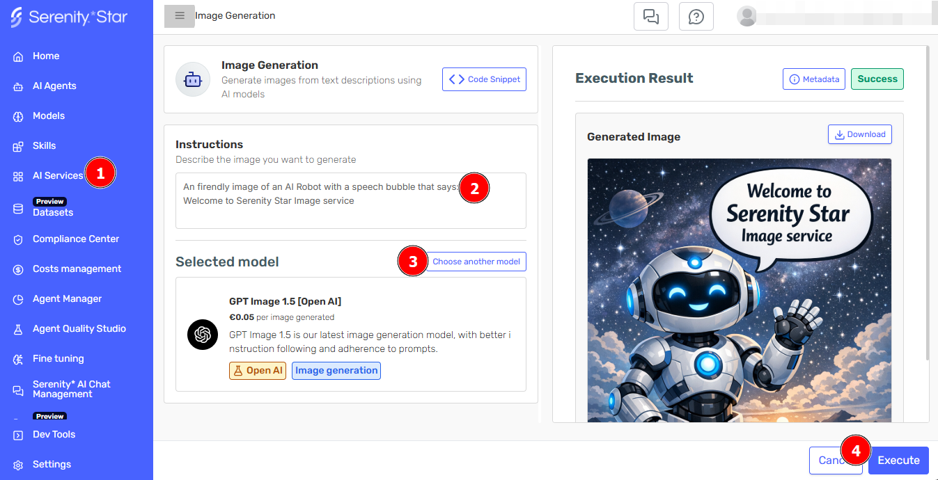 Serenity Image Generation Service