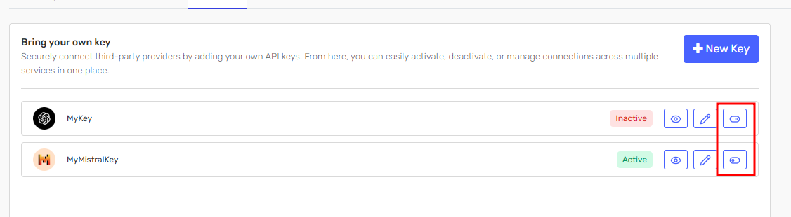 Inactivate key