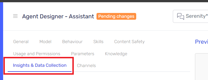 Insights tab