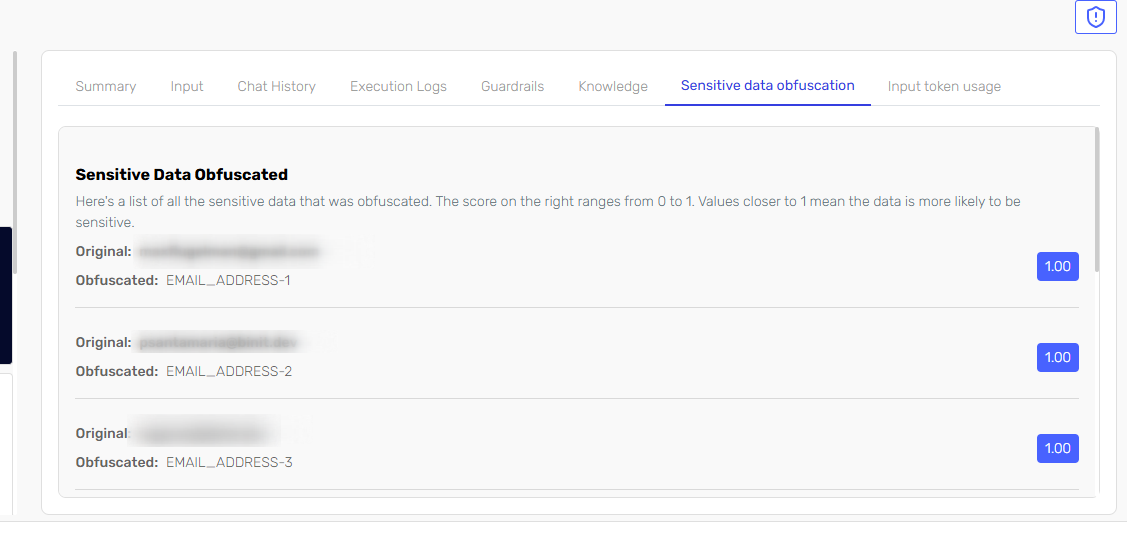 Sensitive Data Obfuscation Tab