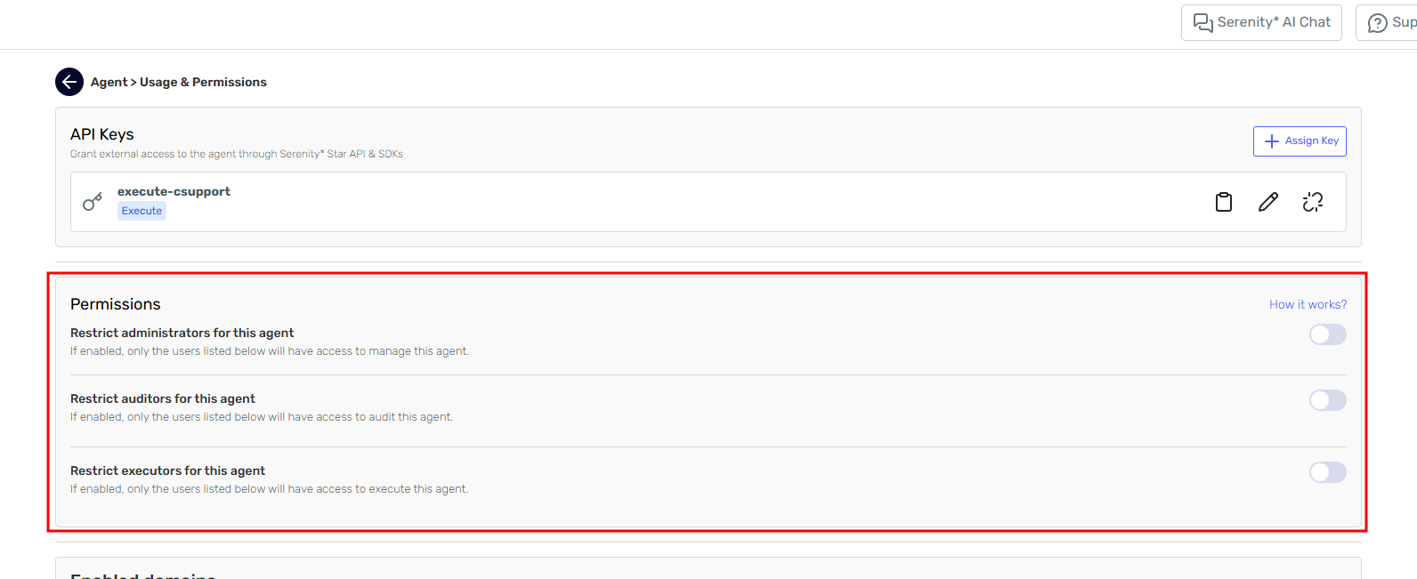 Operation-specific restriction switches