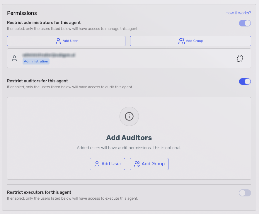Restrict access switch and automatic admin assignment