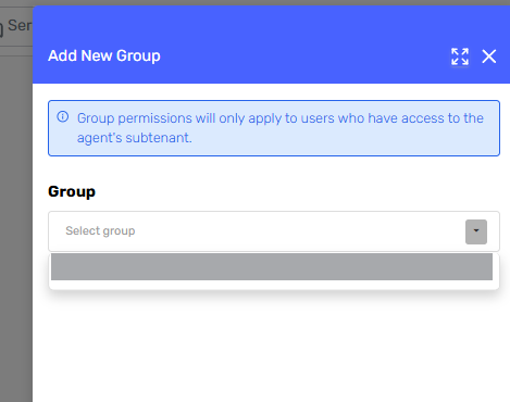 Group selection side panel