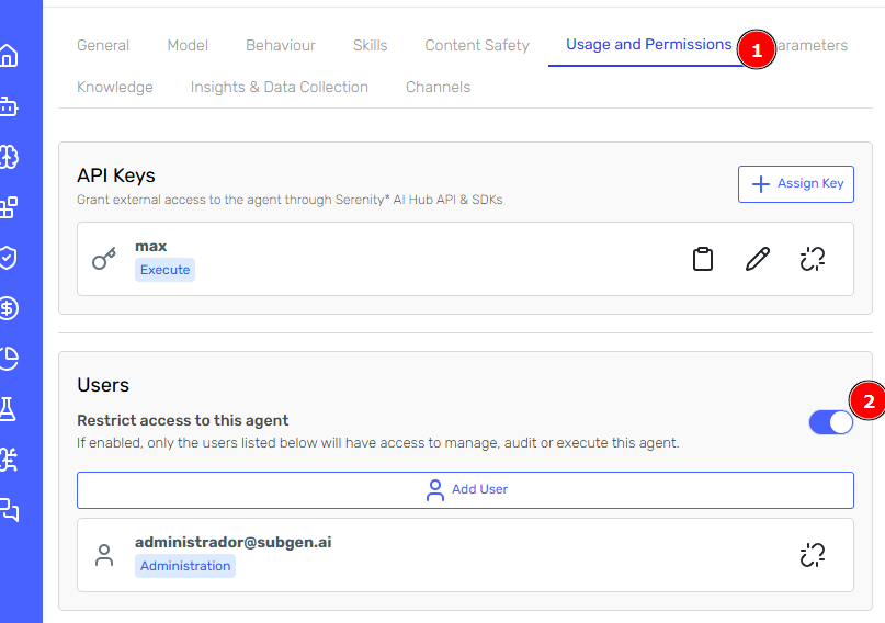 Restrict access switch and automatic admin assignment