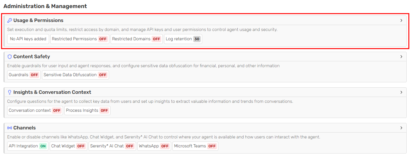 Access Usage and Permissions